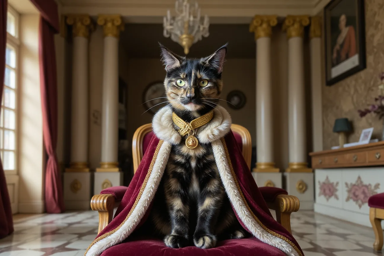 AI-generated royal cat portrait made with Dress Up My Pet