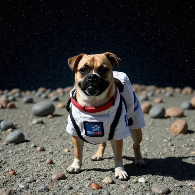 Pug turned into an astronaut photo