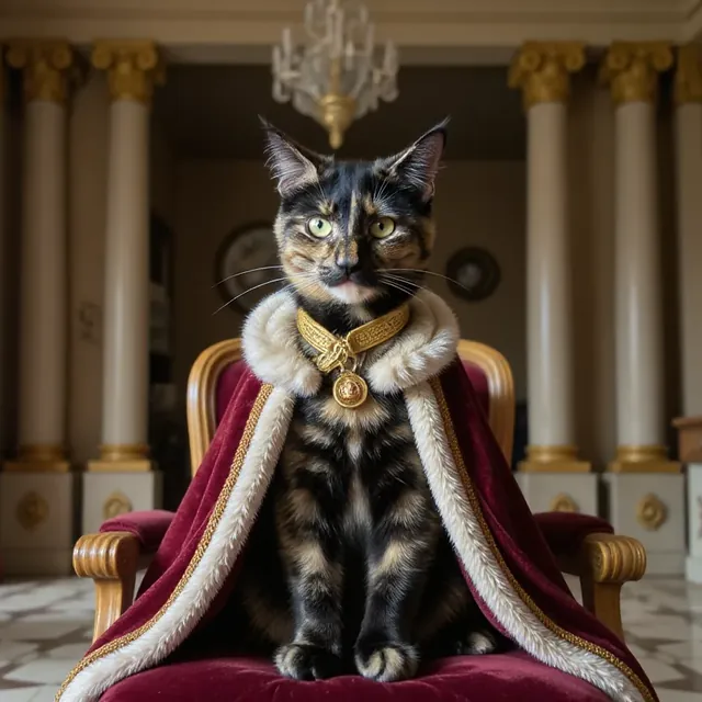 Cat turned into a royal pet portrait